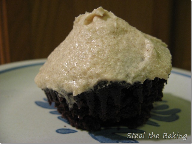 Mexican chocolate chocolate cupcakes with horchata icing